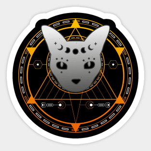 Sacred Geometry Cat Magic Wicca Goth Sticker